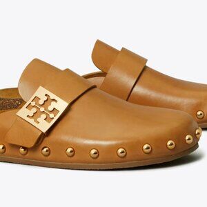 Tory Burch Womens MELLOW STUDDED MULE Leather Caramel Size 7